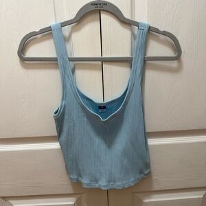 Women’s Medium Tall Blue Cropped Tank Top